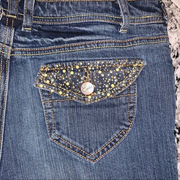 Cache Gold Embellished Contoured Jeans Sz 6 - Picture 5 of 9